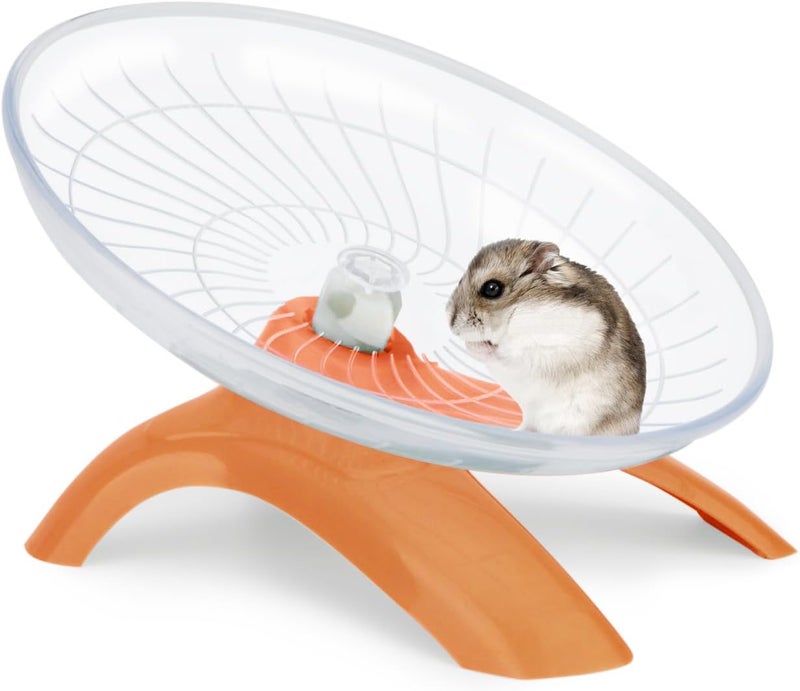 Reshiho Hamster Wheel Silent Hamster Exercise Wheel Running Spinner Hamster Flying Saucer for Hamsters Gerbils Mice and Other Small Pets (Orange) - Image 1